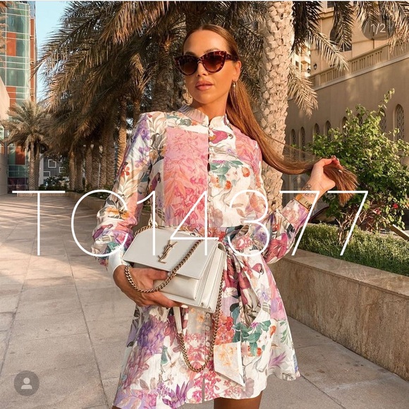 LAST ONE! 🎉 GORGEOUS ZARA NWT Linen Floral Print Mini Dress BLOGGERS FAVORITE! - Picture 7 of 16